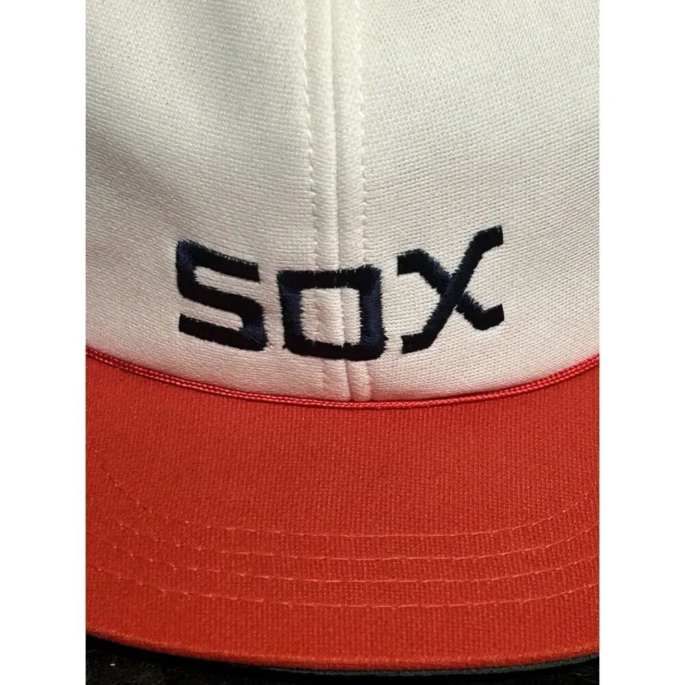 Vintage 1980s Chicago White Sox Mesh Snapback Baseball Cap Hat Sz Jr Boys Child - Picture 5 of 5